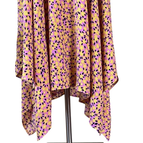 TOPSHOP Floral Print Dress with Handkerchief Hem NWT Size 10 - Picture 12 of 16